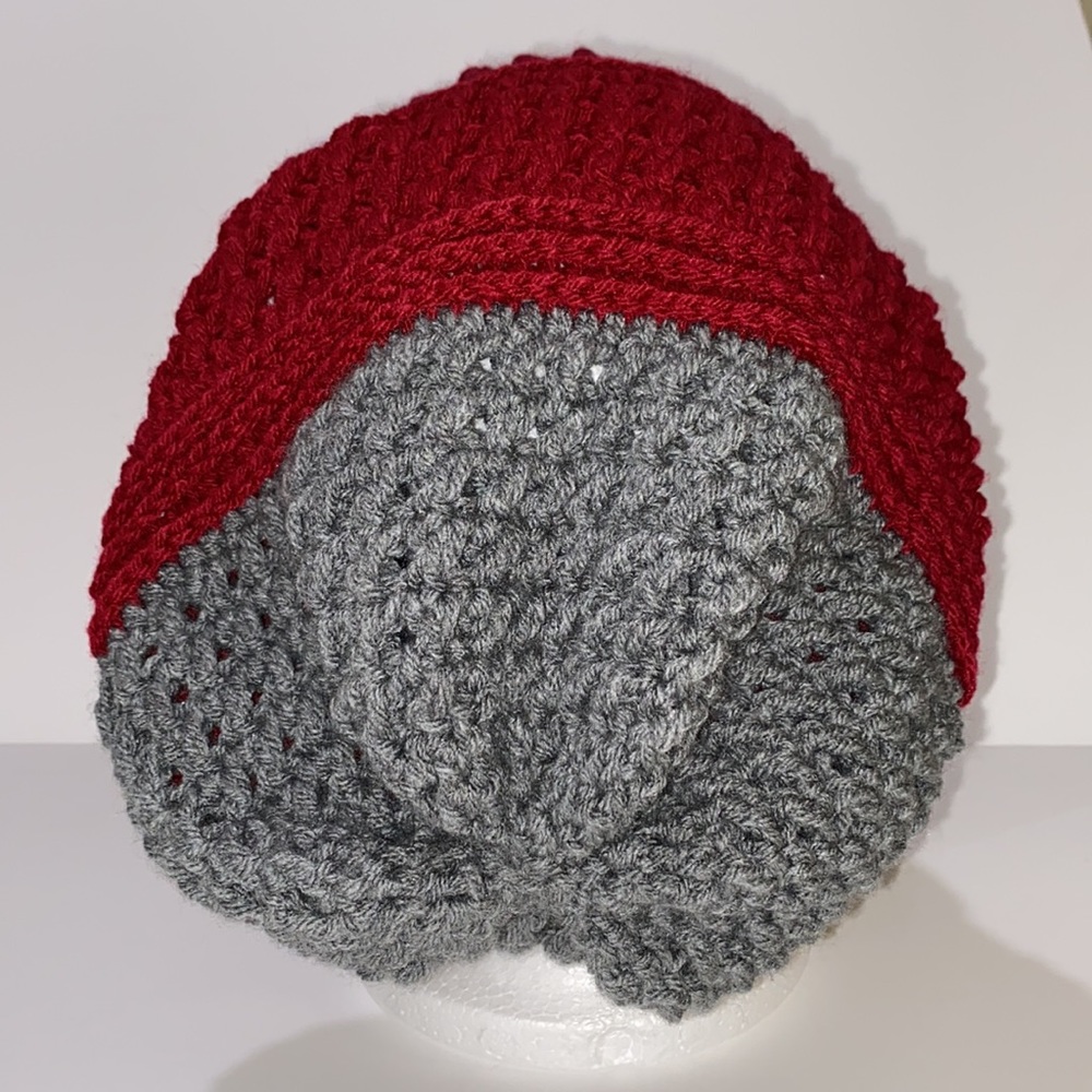 Hand Crafted Burgundy Crochet Winter Hat. - Picture 5 of 5